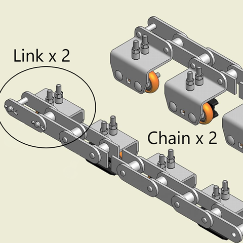 Automotion, 012303, Autosort Chain Assembly, 120 in. L, 11/16 in.Mounting Holes